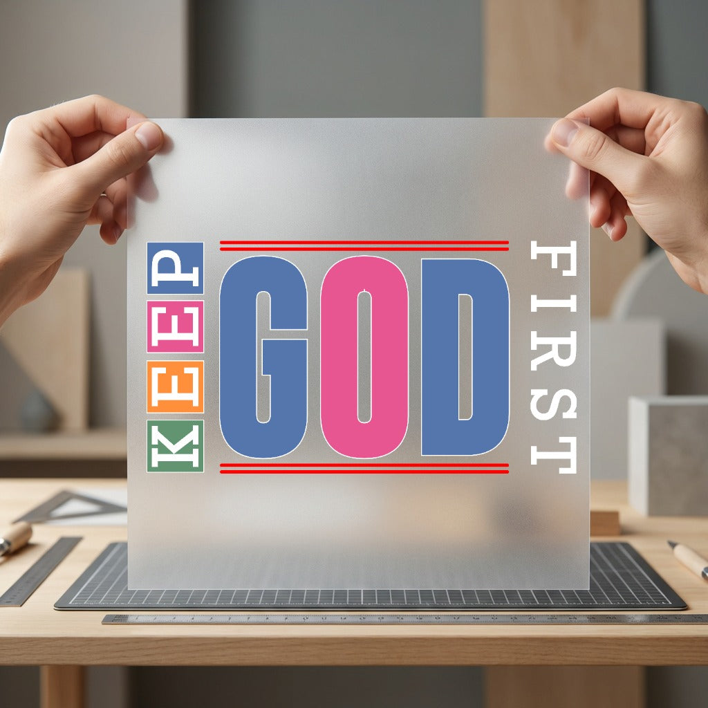 Keep God First Retro Christian Faith Ready to Press DTF Transfer for Dtf