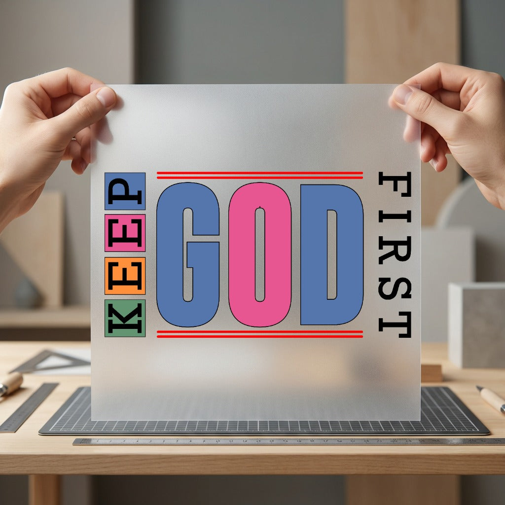 Keep God First Retro Christian Faith Ready to Press DTF Transfer for Dtf