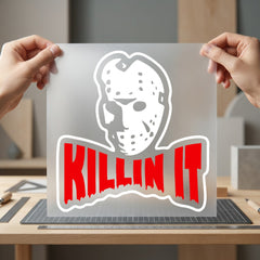 Killin Jason Mask Horror Halloween Ready to Press DTF Transfer for Dtf
