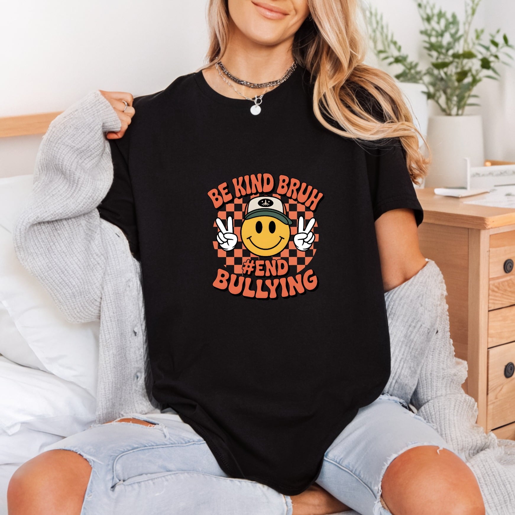 Kind Bruh End Bullying Retro Ready to Press DTF Transfer for Dtf