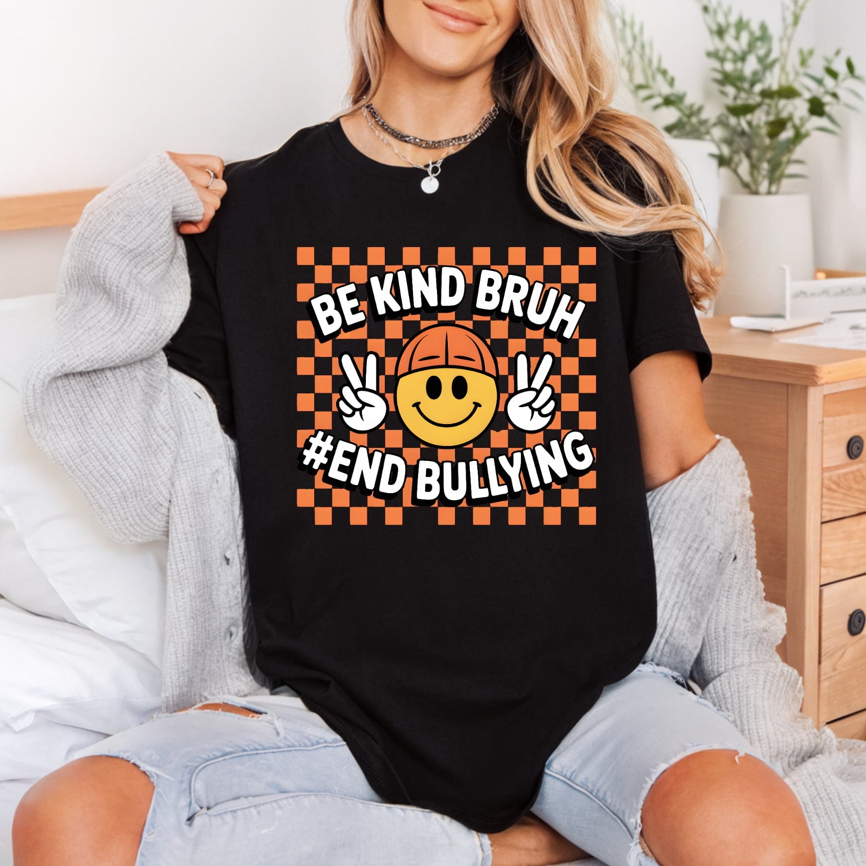 Kind Bruh Endbullying Retro Retro Ready to Press DTF Transfer for Dtf