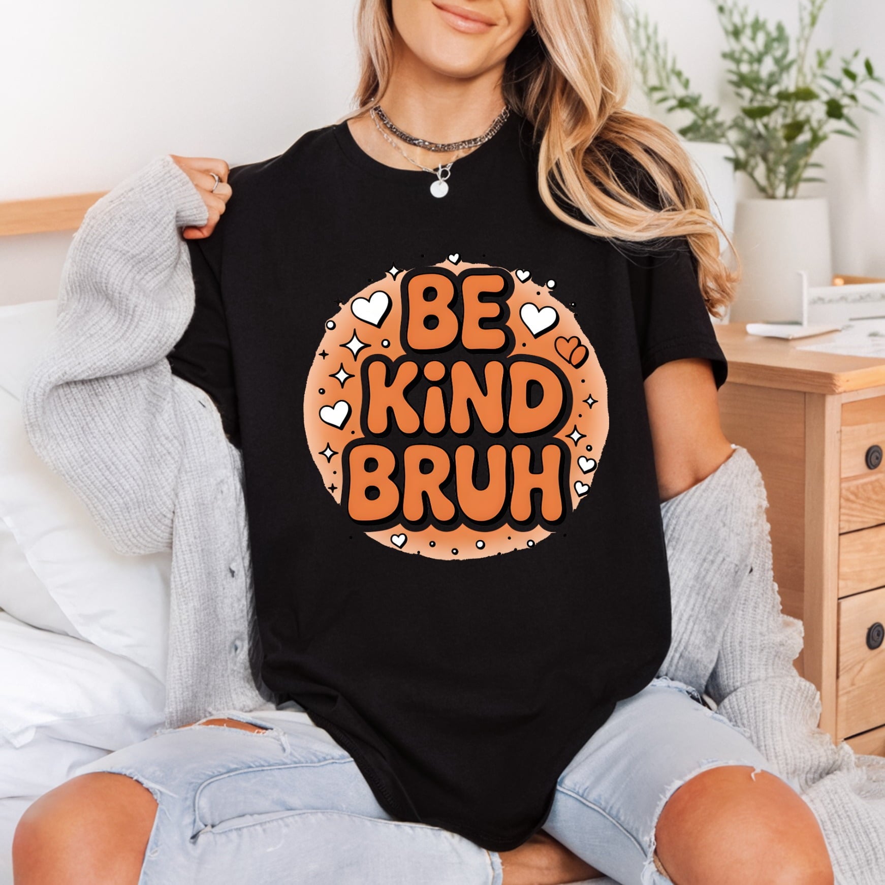 Kind Bruh Retro Groovy Retro Ready to Press DTF Transfer for Dtf