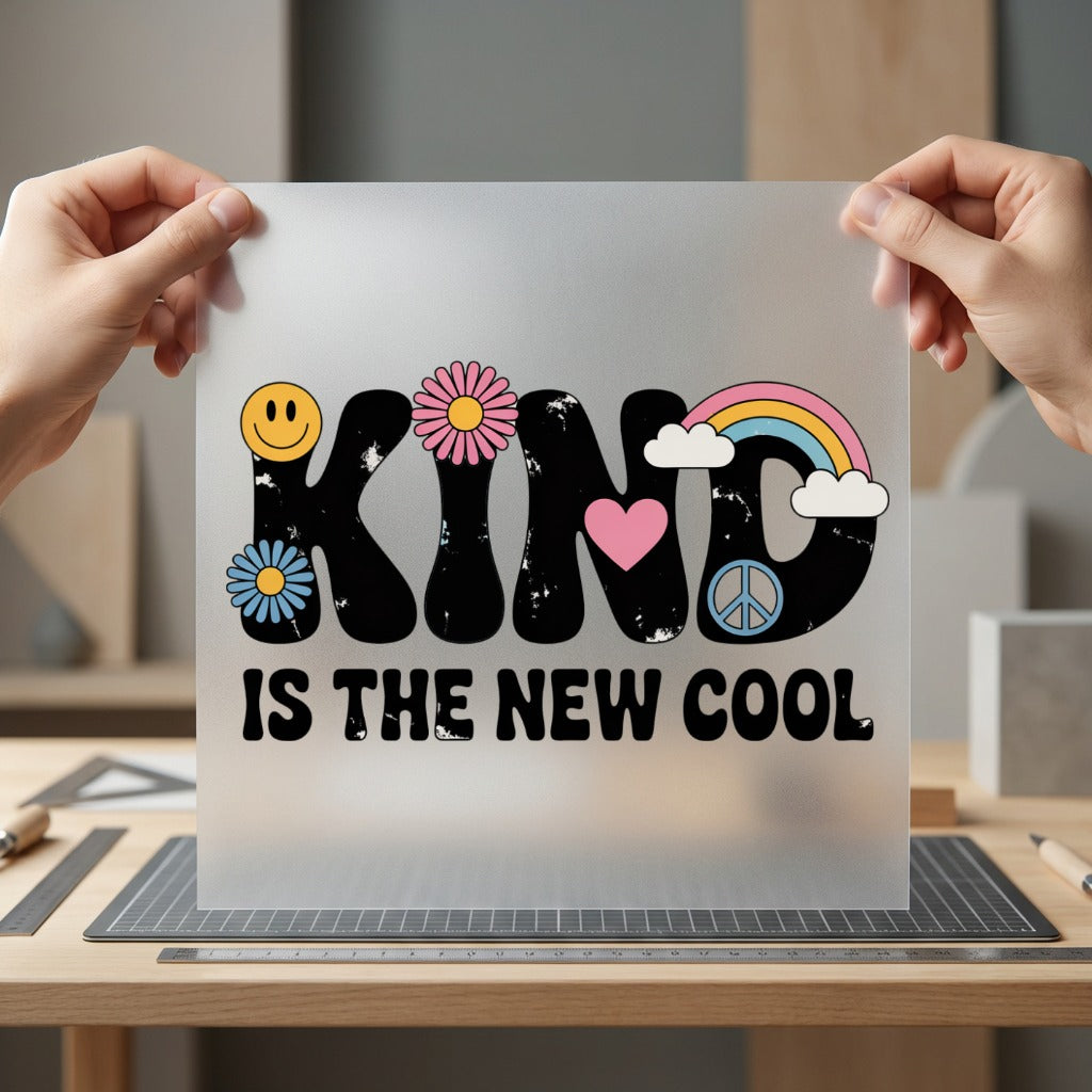 Kind Retro Hippie Diy Retro Ready to Press DTF Transfer for Dtf