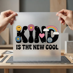 Kind Retro Hippie Diy Retro Ready to Press DTF Transfer for Dtf