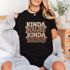 Kinda Boujee Broke Retro Retro Aesthetic Ready to Press DTF Transfer for Dtf