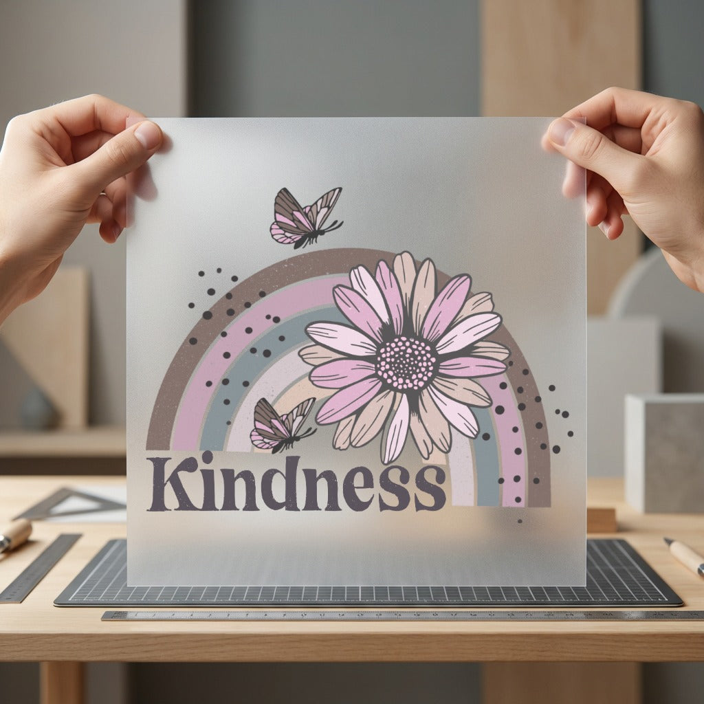 Kindness Butterfly Daisy Rainbow Boho Aesthetic Ready to Press DTF Transfer for Dtf