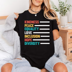 Kindness Peace Equality Love Retro Ready to Press DTF Transfer for Dtf
