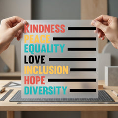 Kindness Peace Equality Love Retro Ready to Press DTF Transfer for Dtf