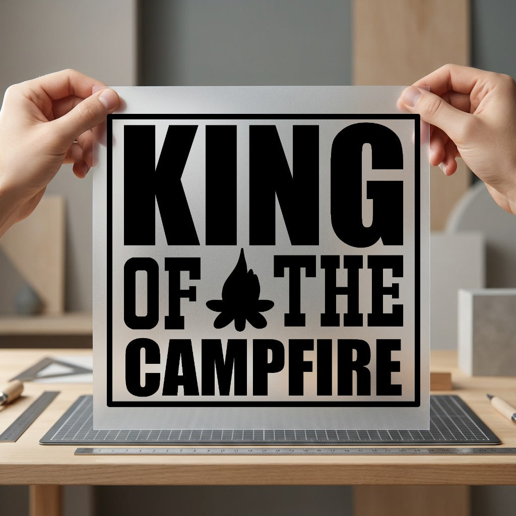King Campfire Bold Diy Dad Camping Ready to Press DTF Transfer for Dtf