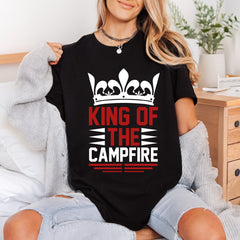 King Campfire Outdoor Adventure Dad Funny Ready to Press DTF Transfer for Dtf