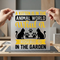 Kitten Animal World Pet Mom Dad Ready to Press DTF Transfer for Dtf