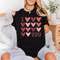 Knitted Hearts Love You Valentine Ready to Press DTF Transfer for Dtf