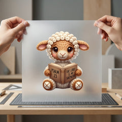 Knitted Lamb Psalm Book Christian Faith Ready to Press DTF Transfer for Dtf
