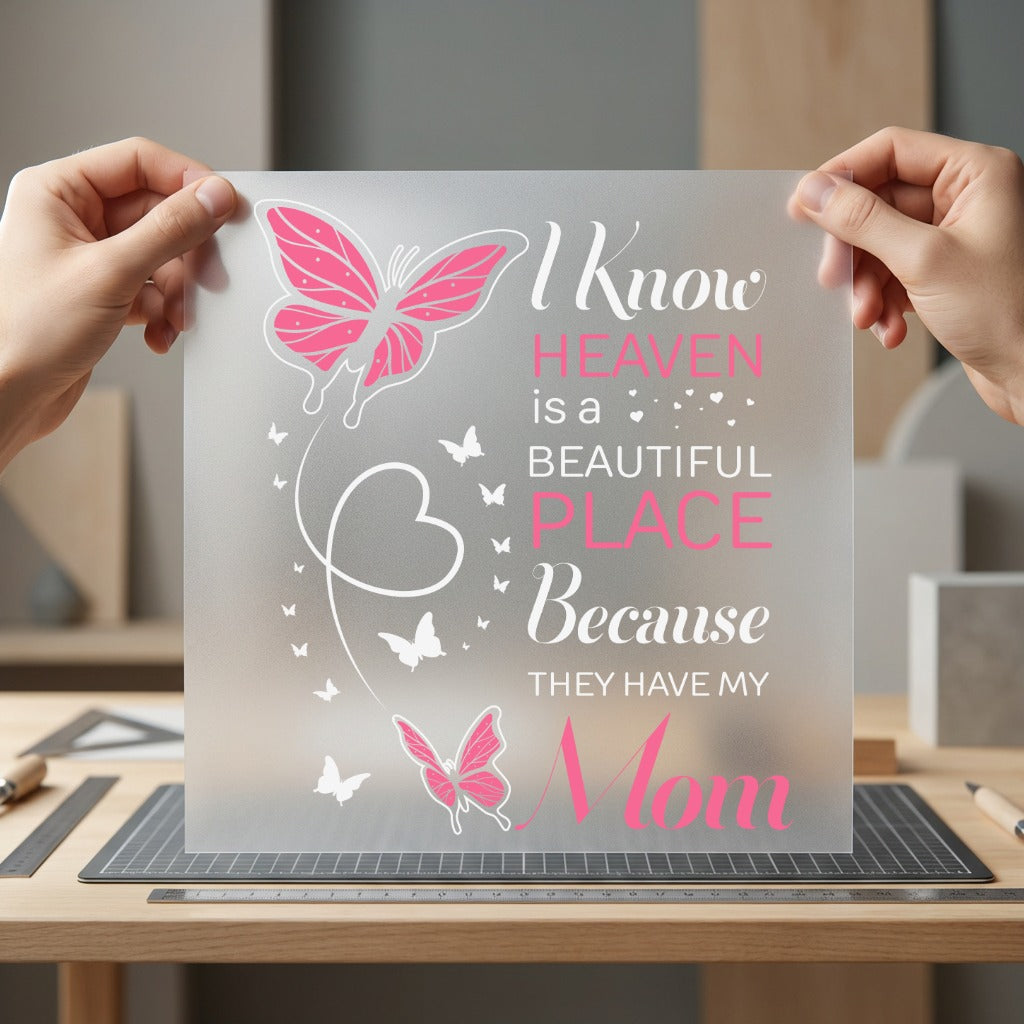 Know Heaven Has Mom Mom Butterfly Ready to Press DTF Transfer for Dtf