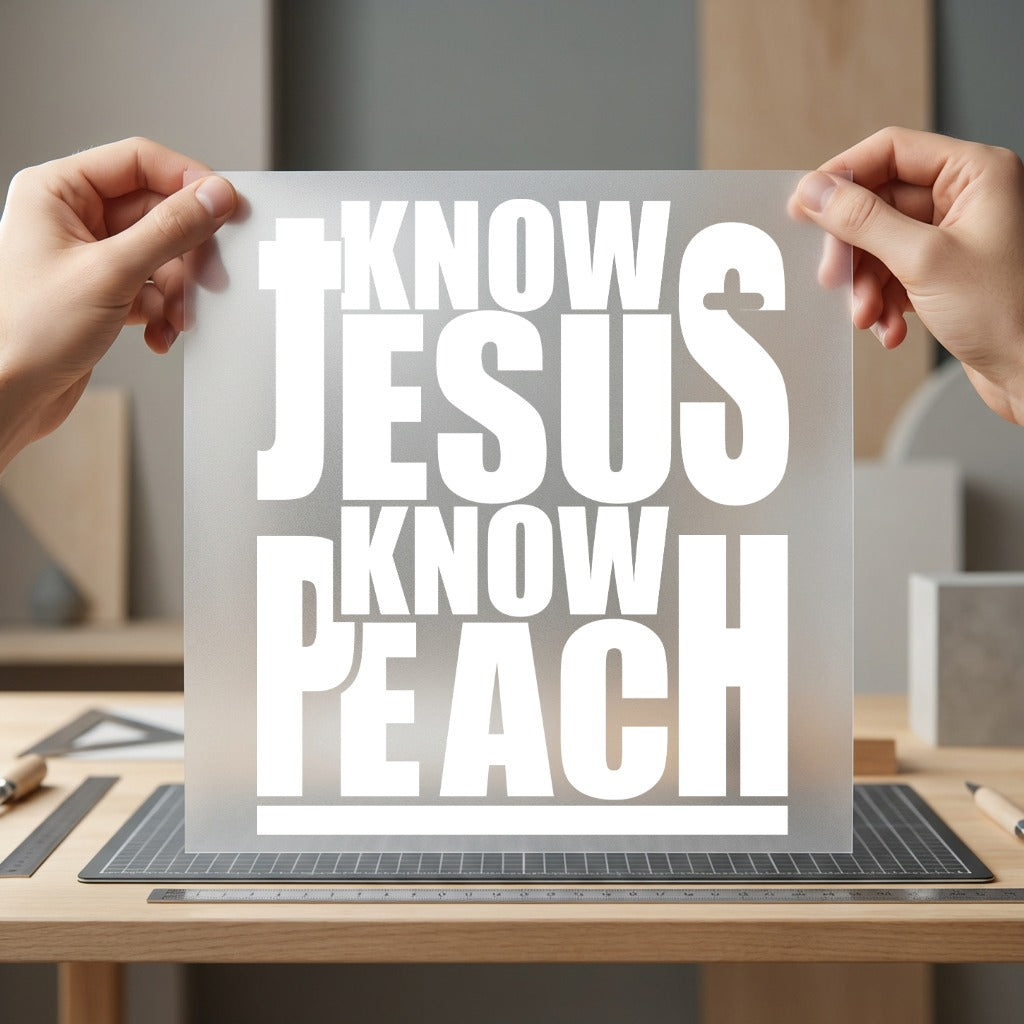 Know Jesus Peace Bold Christian Faith Ready to Press DTF Transfer for Dtf