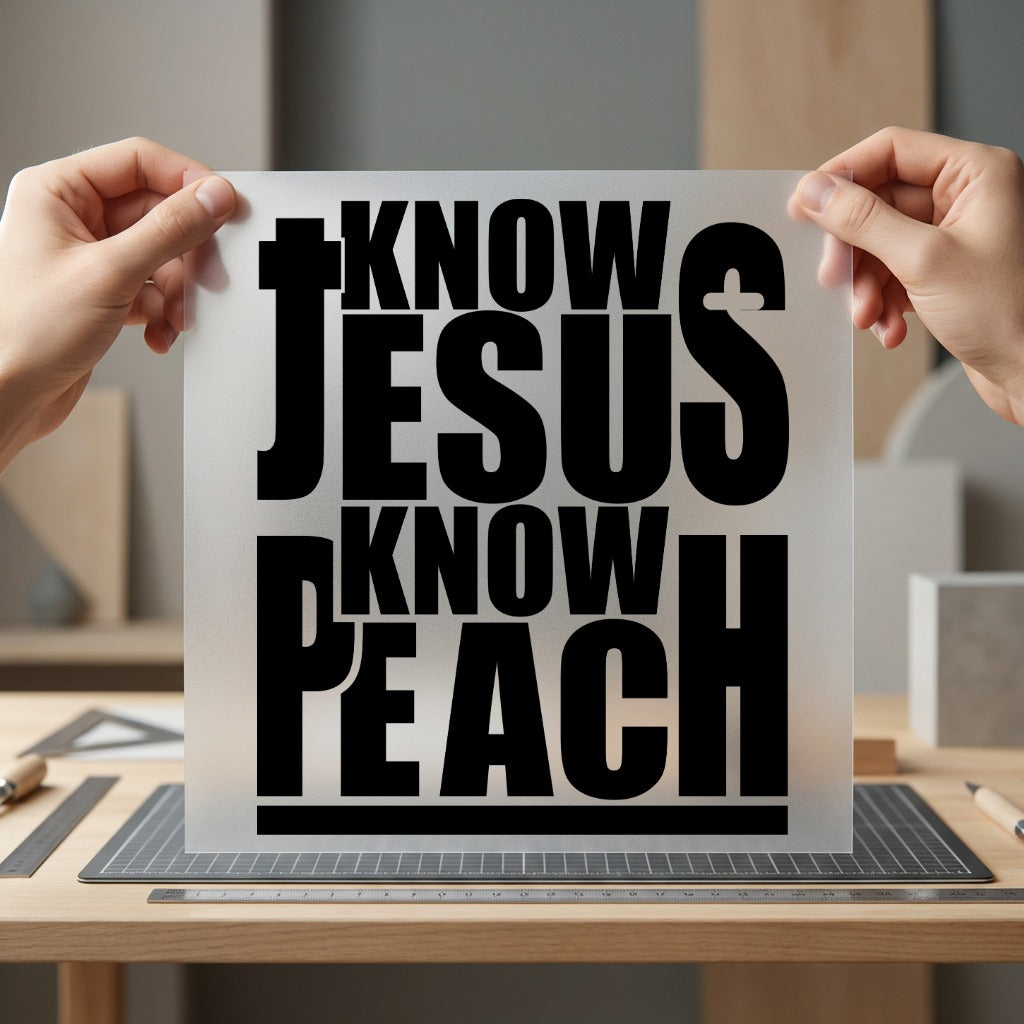 Know Jesus Peace Bold Christian Faith Ready to Press DTF Transfer for Dtf