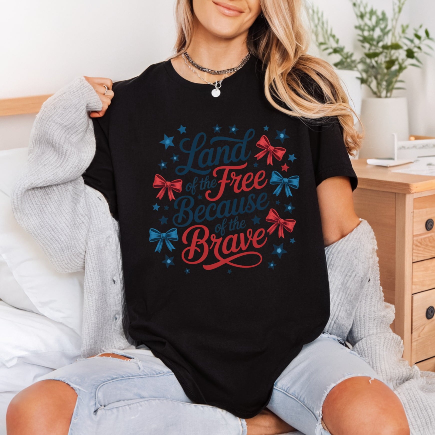 Land Free Because Brave 4th Of July Patriotic Ready to Press DTF Transfer for Dtf