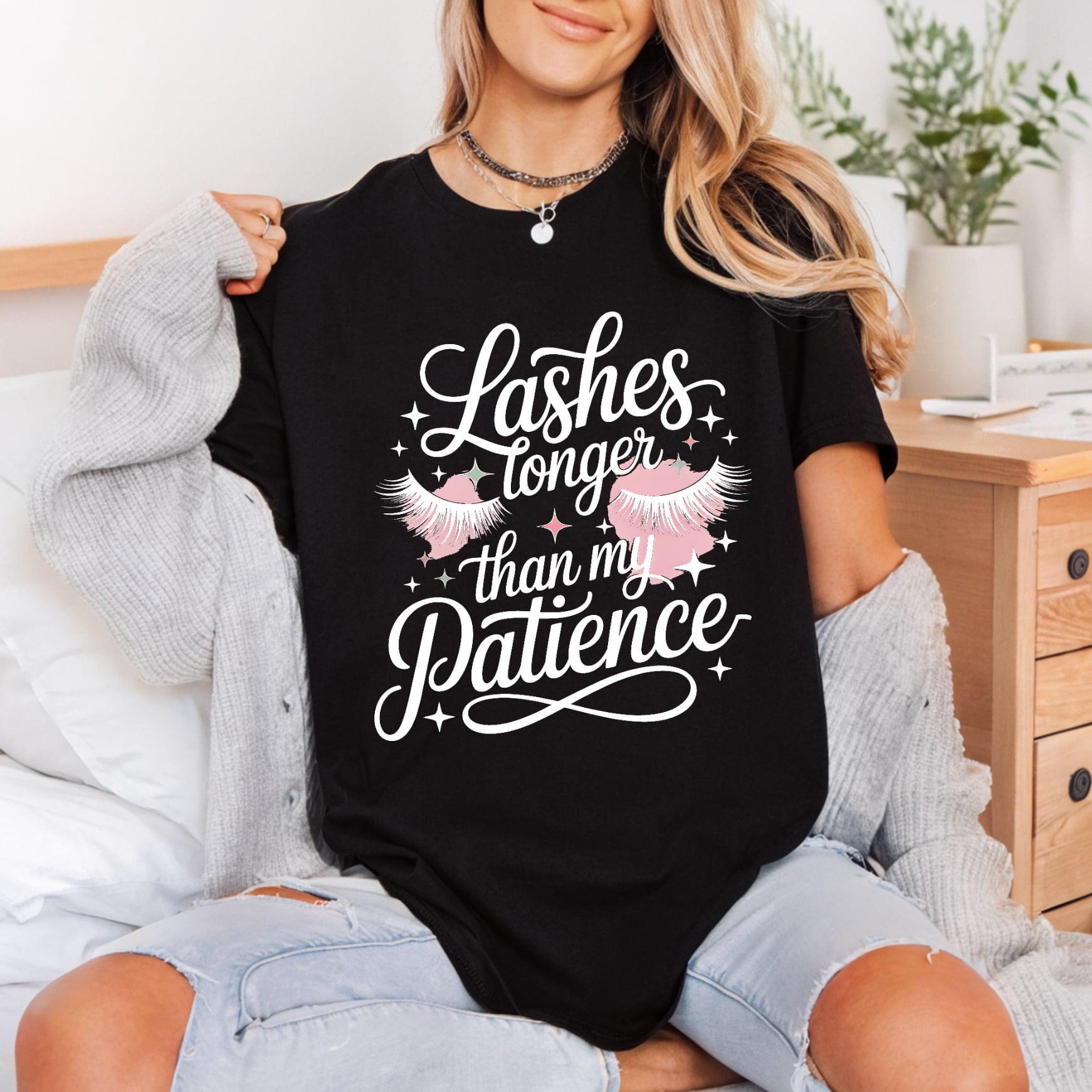 Lashes Longer Than Patience Funny Ready to Press DTF Transfer for Dtf