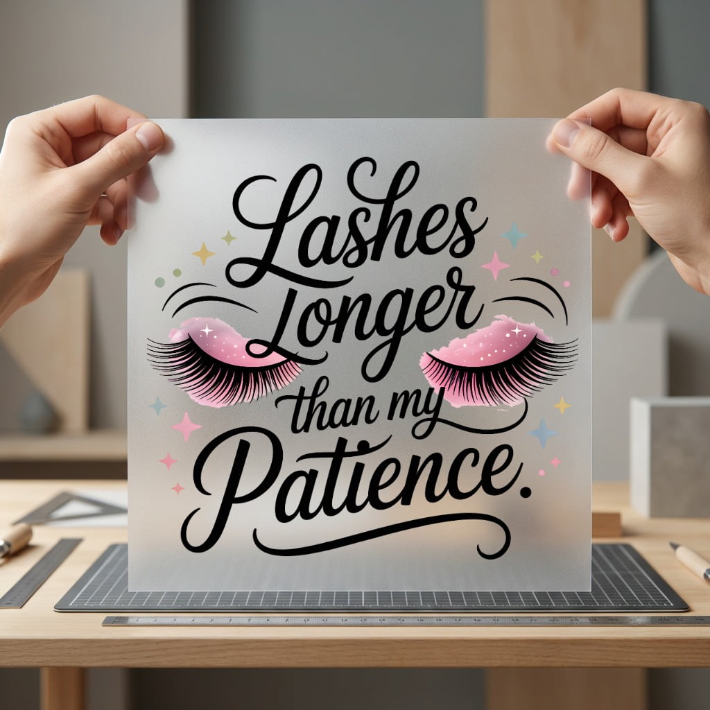 Lashes Longer Than Patience Funny Sarcastic Ready to Press DTF Transfer for Dtf