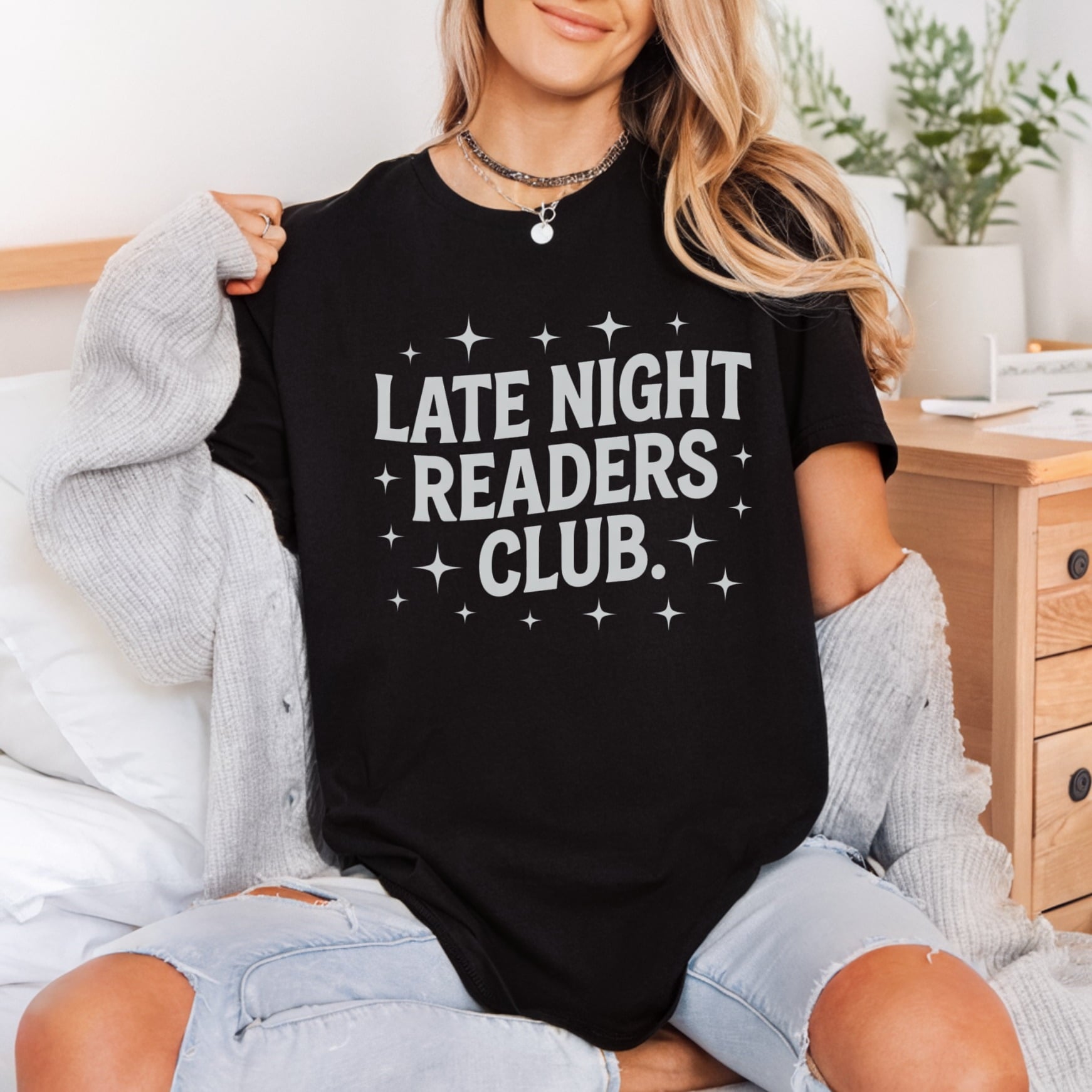 Late Night Readers Club Vintage Retro Ready to Press DTF Transfer for Dtf