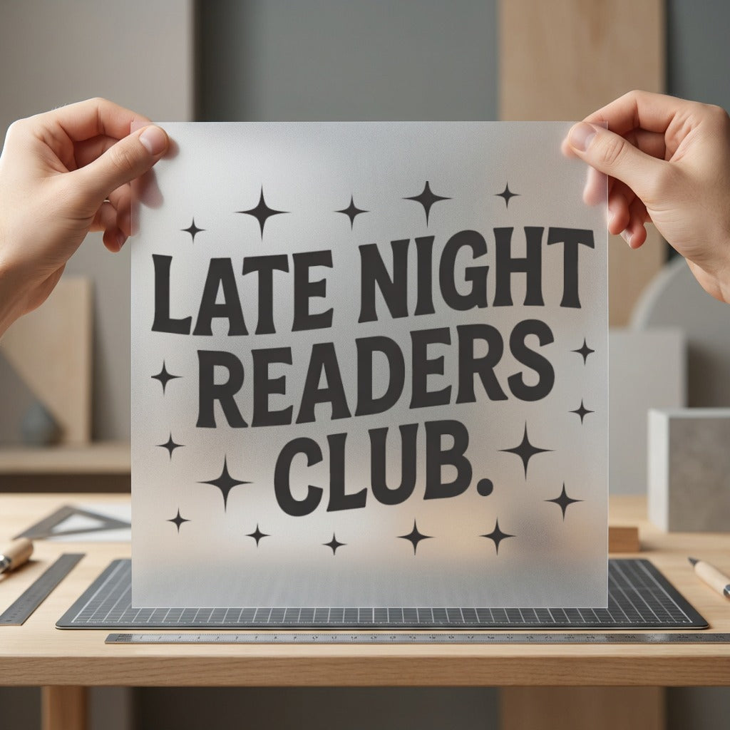 Late Night Readers Club Vintage Retro Ready to Press DTF Transfer for Dtf
