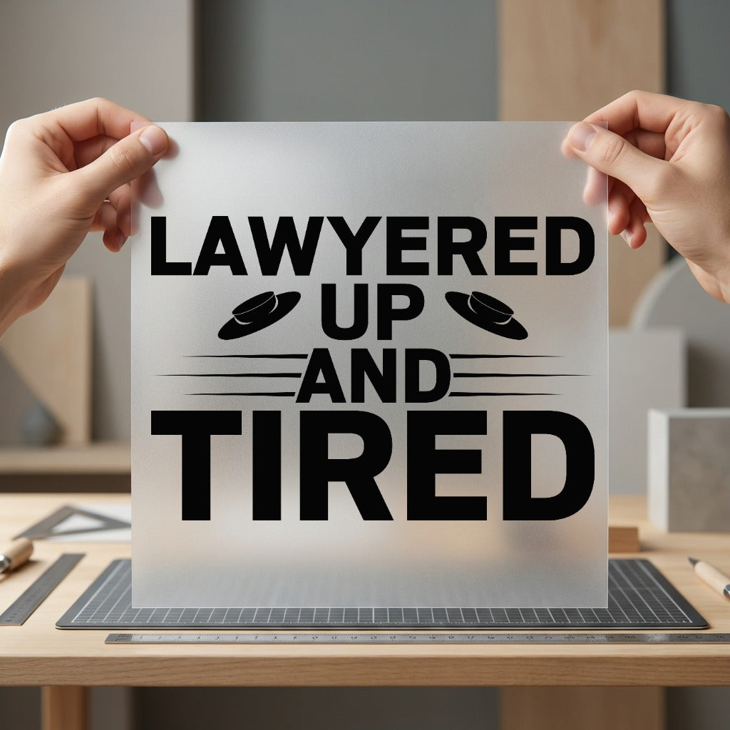 Lawyered Tired Legal Humor Funny Sarcastic Ready to Press DTF Transfer for Dtf