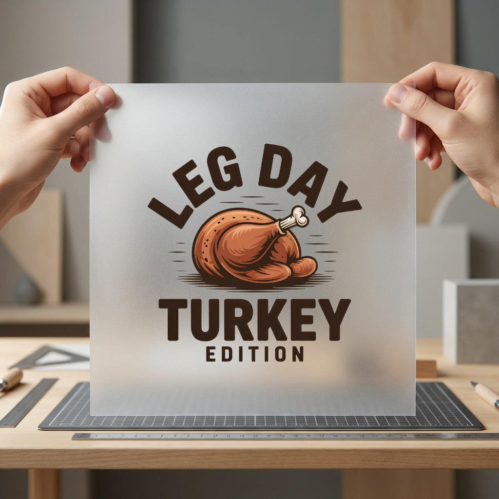 Leg Day Turkey Edition Thanksgiving Funny Ready to Press DTF Transfer for Dtf