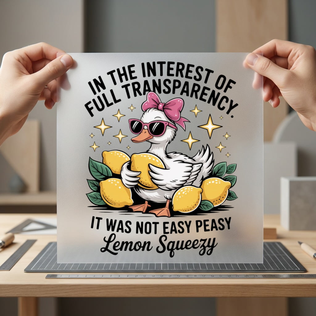 Lemon Squeezy Duck Humorous Dad Funny Ready to Press DTF Transfer for Dtf