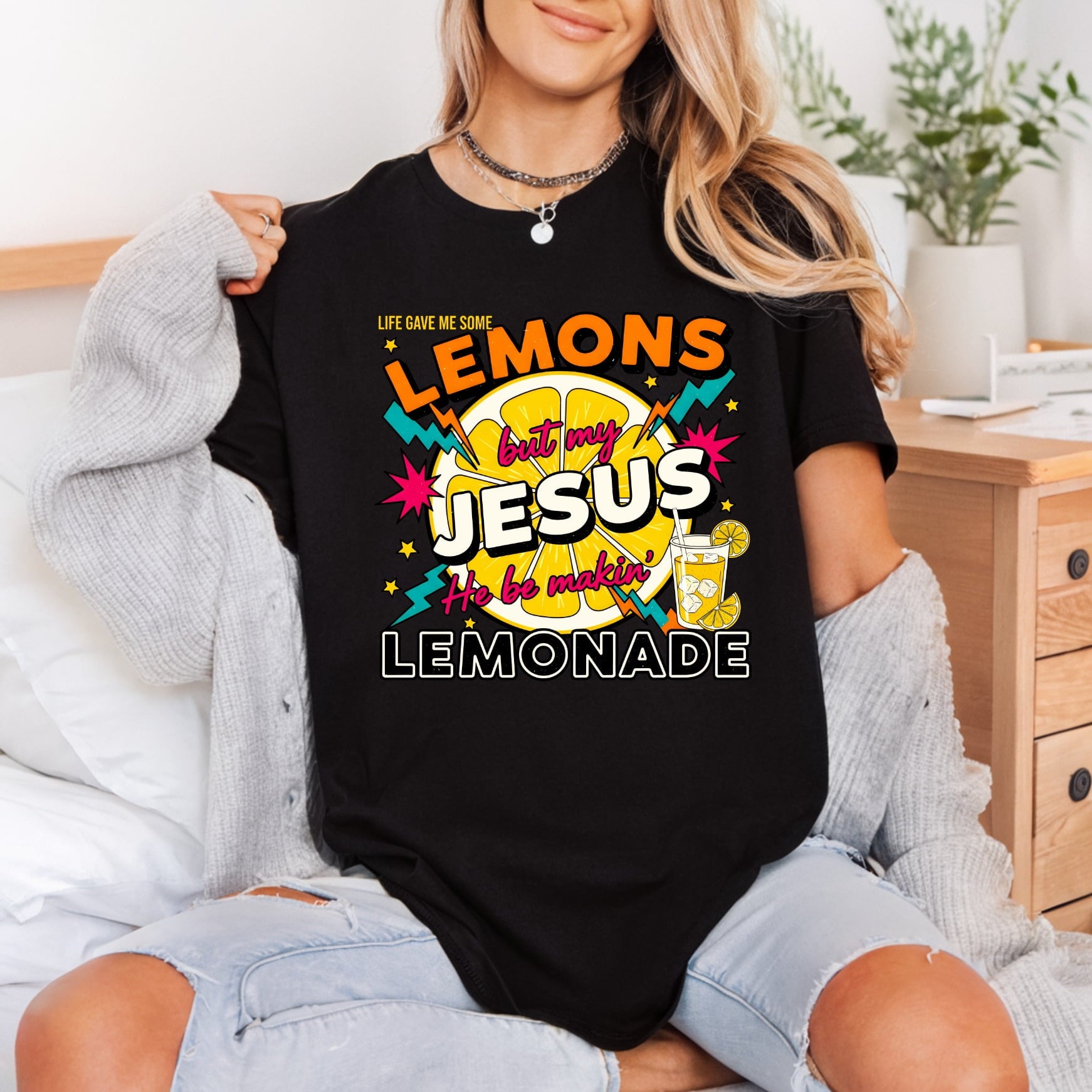 Lemonade Jesus Retro Diy Christian Faith Ready to Press DTF Transfer for Dtf