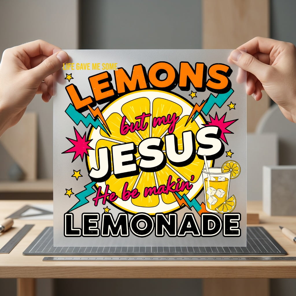 Lemonade Jesus Retro Diy Christian Faith Ready to Press DTF Transfer for Dtf