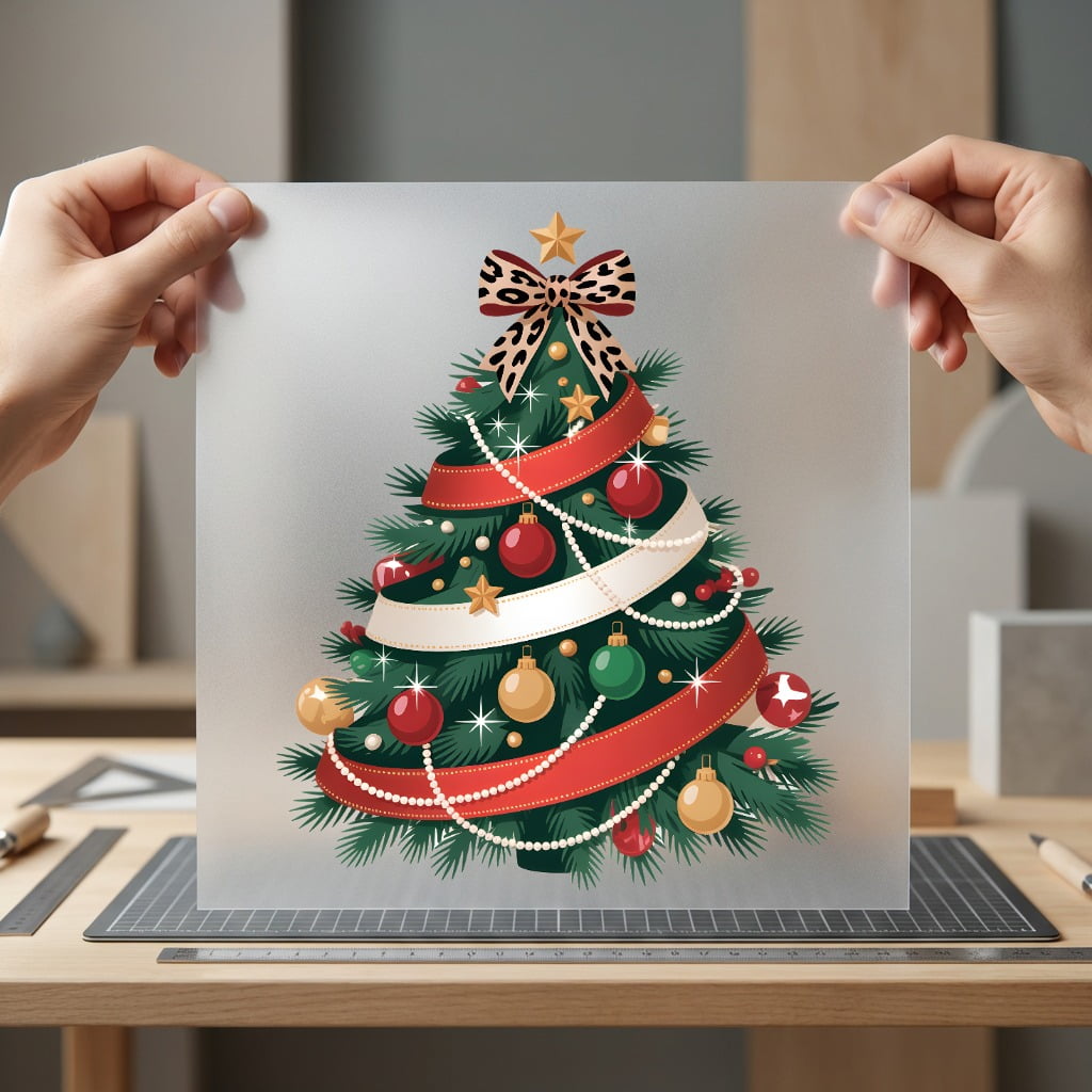 Leopard Bow Christmas Tree Christmas Leopard Ready to Press DTF Transfer for Dtf