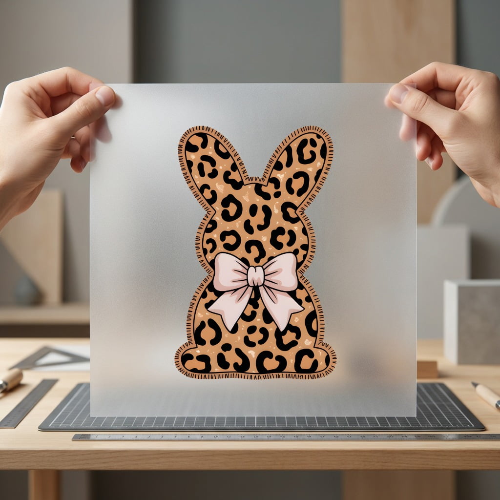 Leopard Bunny Bow Diy Easter Boho Ready to Press DTF Transfer for Dtf