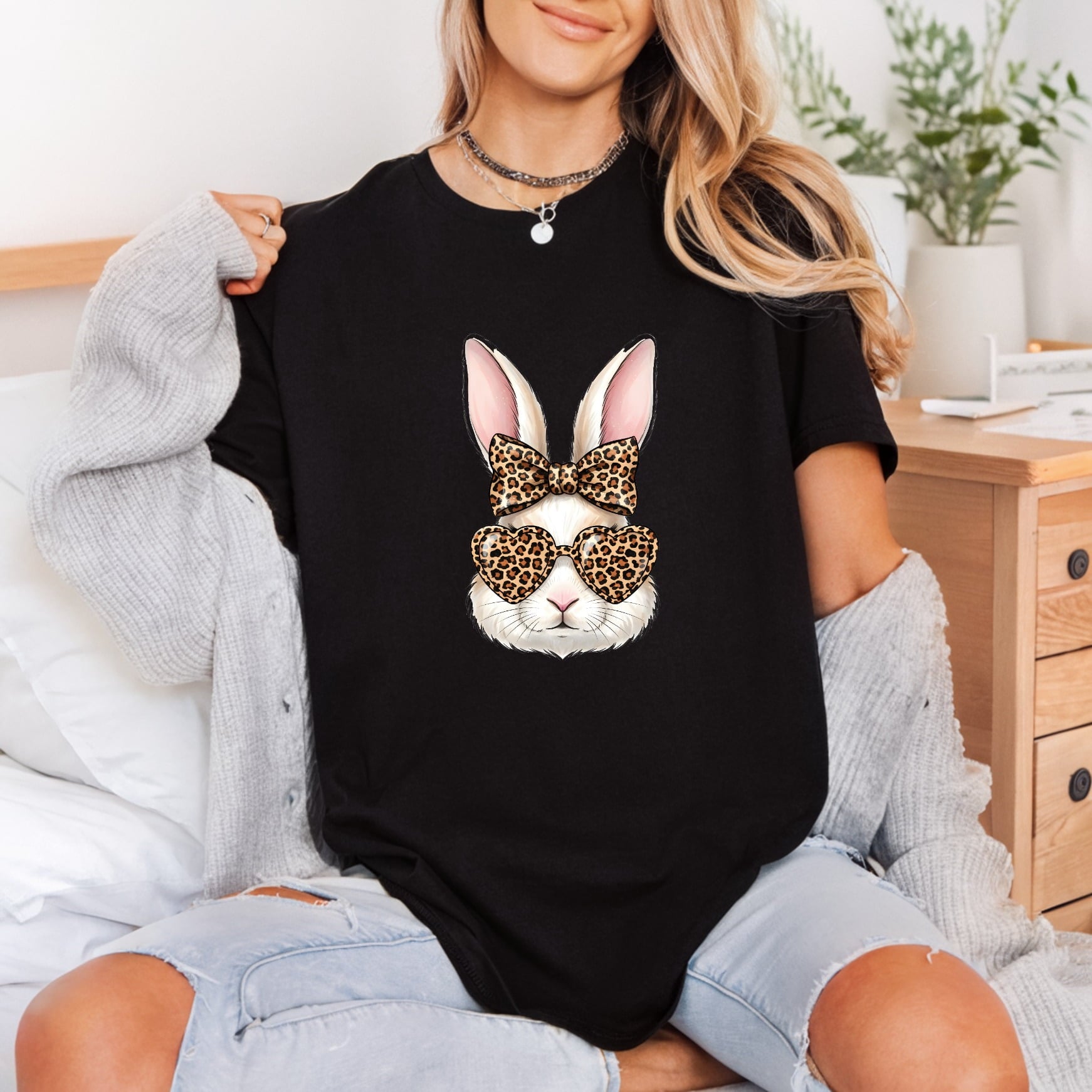 Leopard Bunny Love Diy Easter Leopard Ready to Press DTF Transfer for Dtf