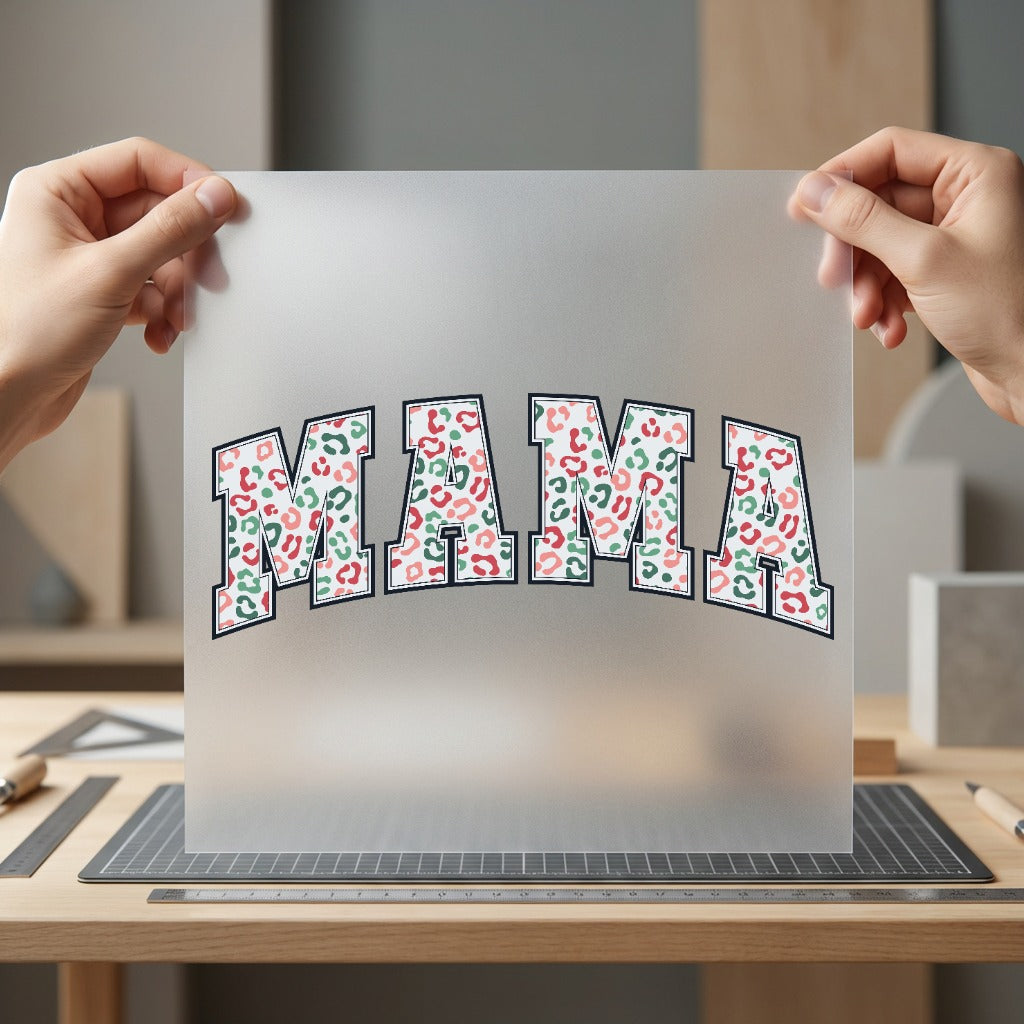 Leopard Mama Arch Wild Christmas Mom Ready to Press DTF Transfer for Dtf