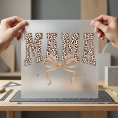 Leopard Mama Bow Retro Mom Mama Ready to Press DTF Transfer for Dtf
