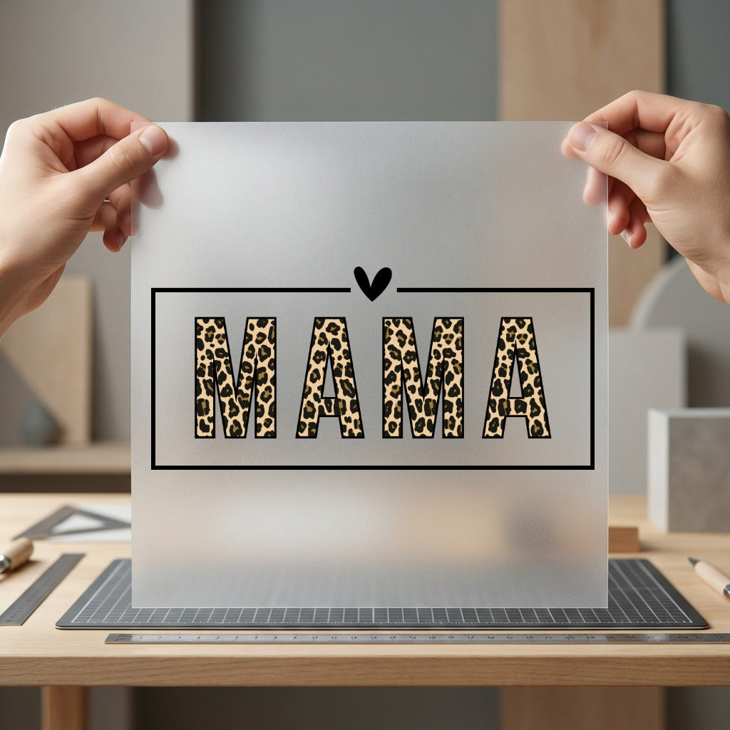 Leopard Mama Heart Wild Mom Mama Ready to Press DTF Transfer for Dtf