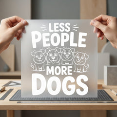 Less People More Dogs Mom Dad Ready to Press DTF Transfer for Dtf