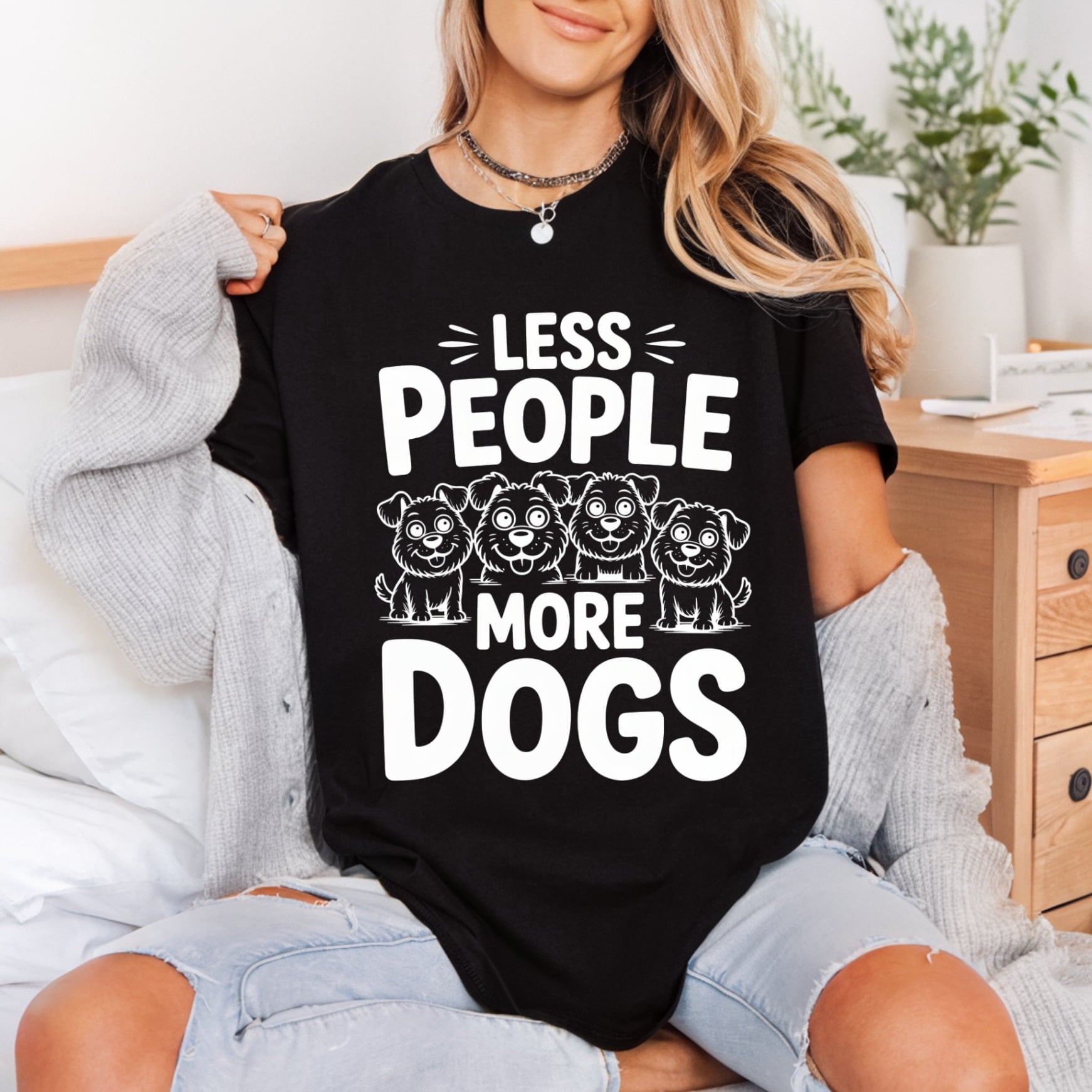 Less People More Dogs Mom Dad Ready to Press DTF Transfer for Dtf