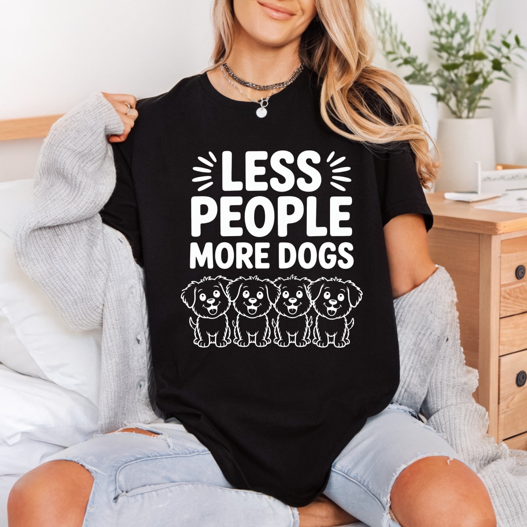 Less People More Dogs Mom Dad Ready to Press DTF Transfer for Dtf