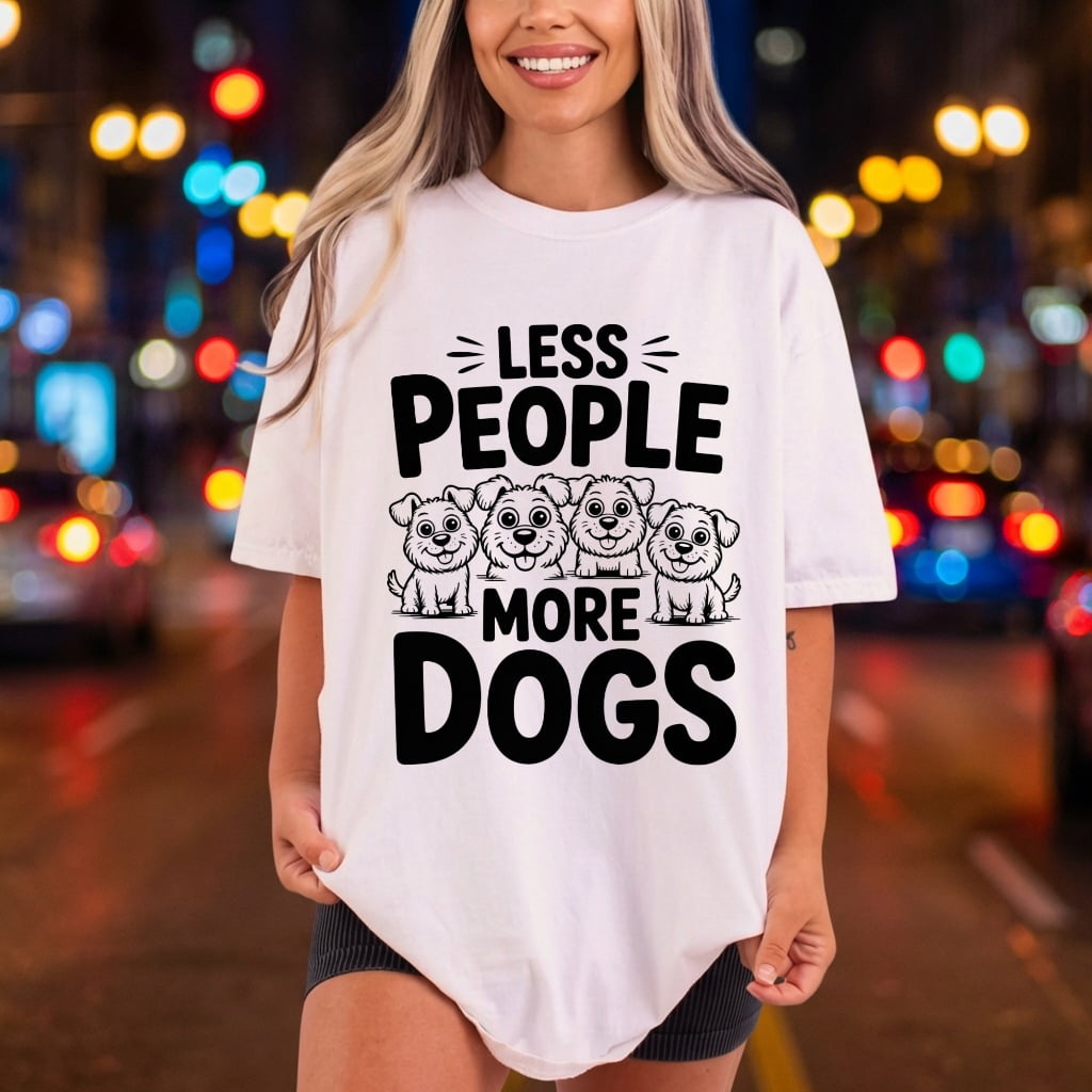 Less People More Dogs Mom Dad Ready to Press DTF Transfer for Dtf