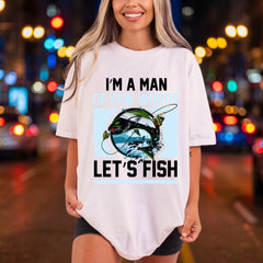 Let Fish Few Words Dad Funny Ready to Press DTF Transfer for Dtf