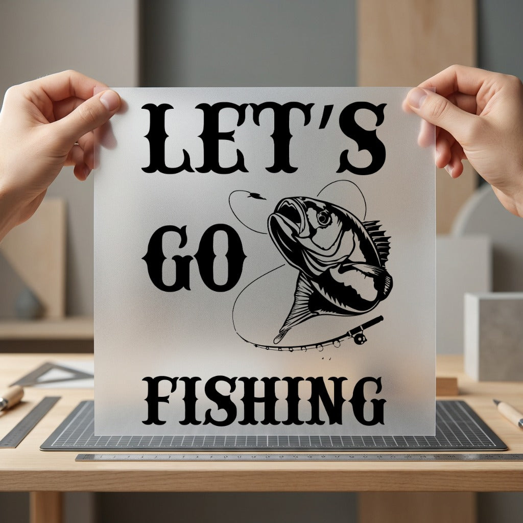Let Fishing Bass Outdoor Dad Fishing Ready to Press DTF Transfer for Dtf