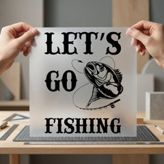 Let Fishing Bass Outdoor Dad Fishing Ready to Press DTF Transfer for Dtf