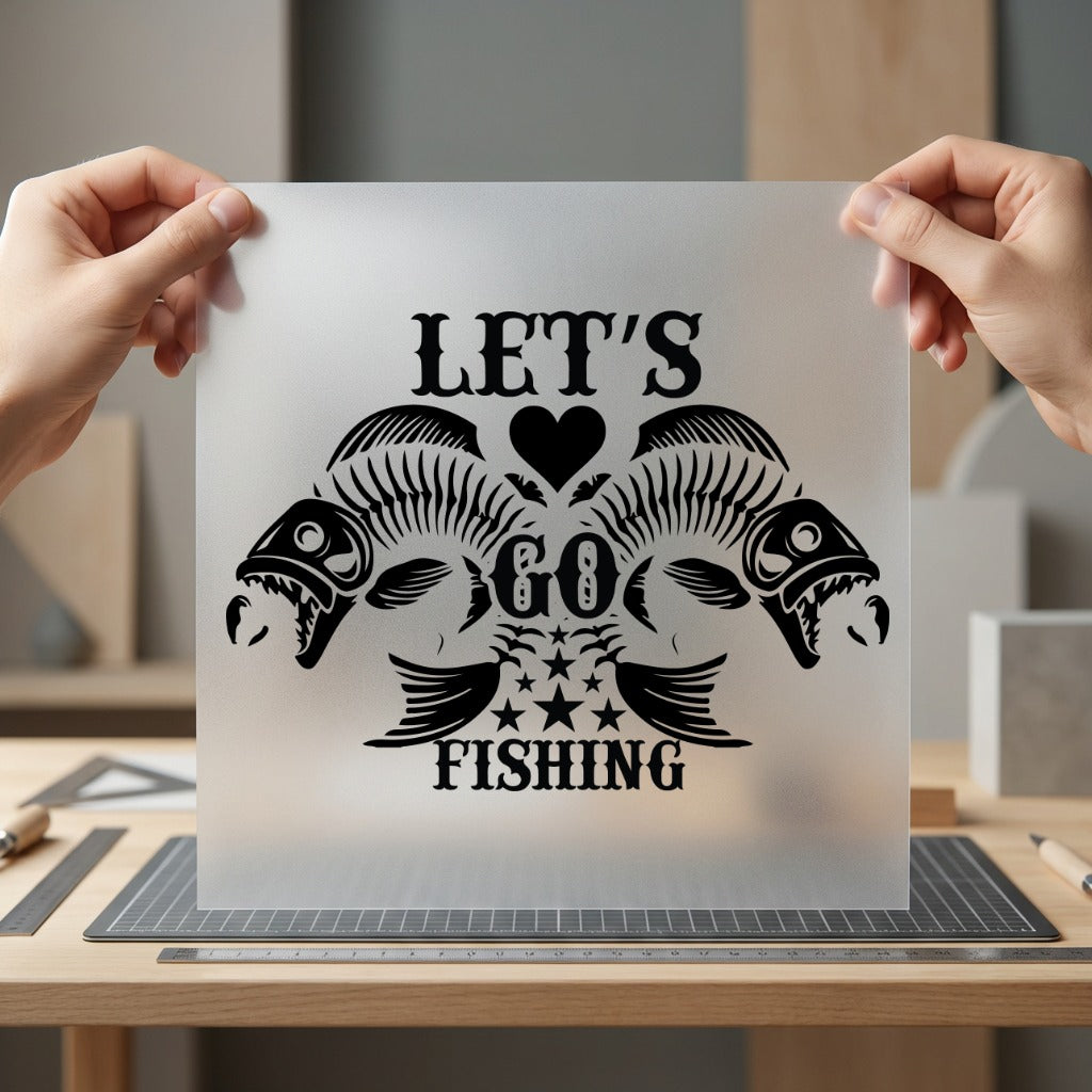 Let Fishing Skeleton Fish Dad Vintage Ready to Press DTF Transfer for Dtf
