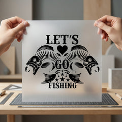 Let Fishing Skeleton Fish Dad Vintage Ready to Press DTF Transfer for Dtf