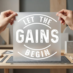Let Gains Begin Gym Vintage Retro Ready to Press DTF Transfer for Dtf