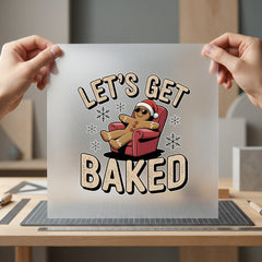 Let Get Baked Gingerbread Christmas Funny Ready to Press DTF Transfer for Dtf