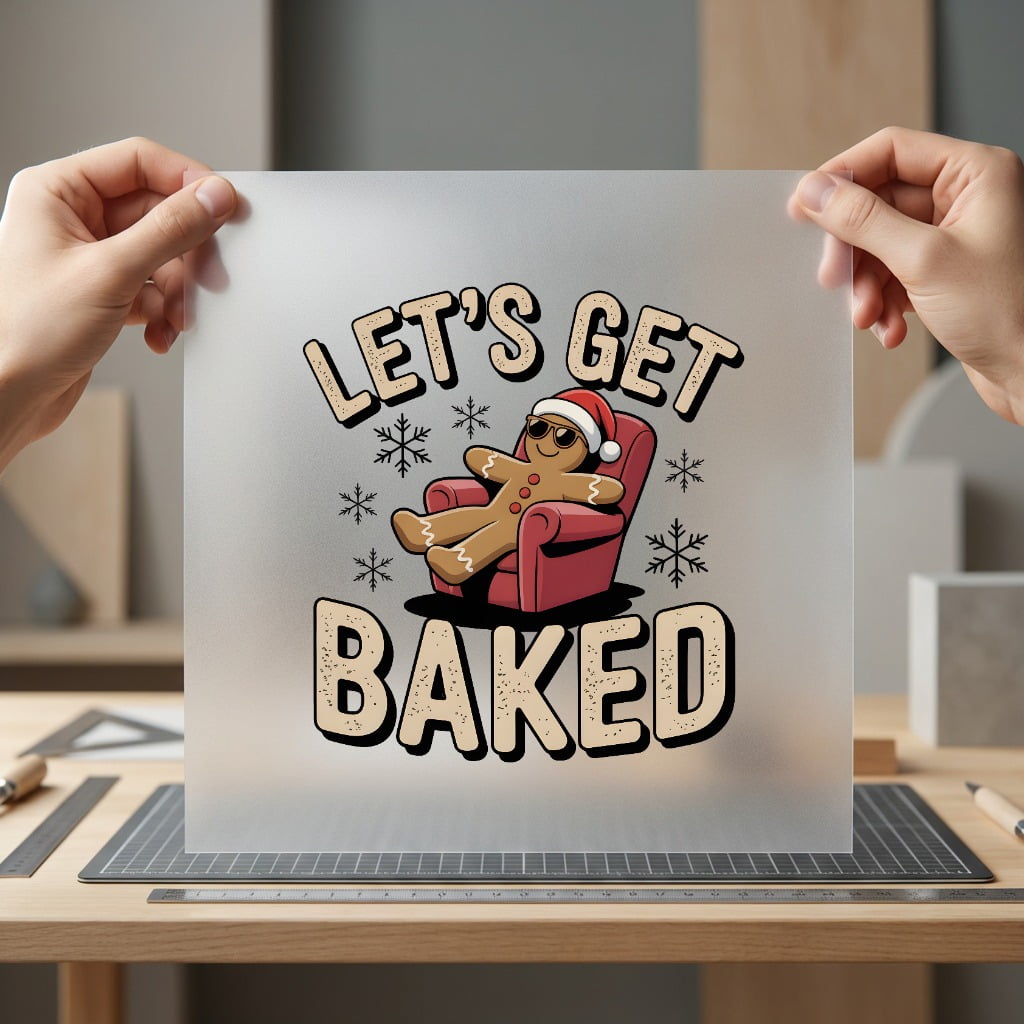 Let Get Baked Gingerbread Christmas Funny Ready to Press DTF Transfer for Dtf