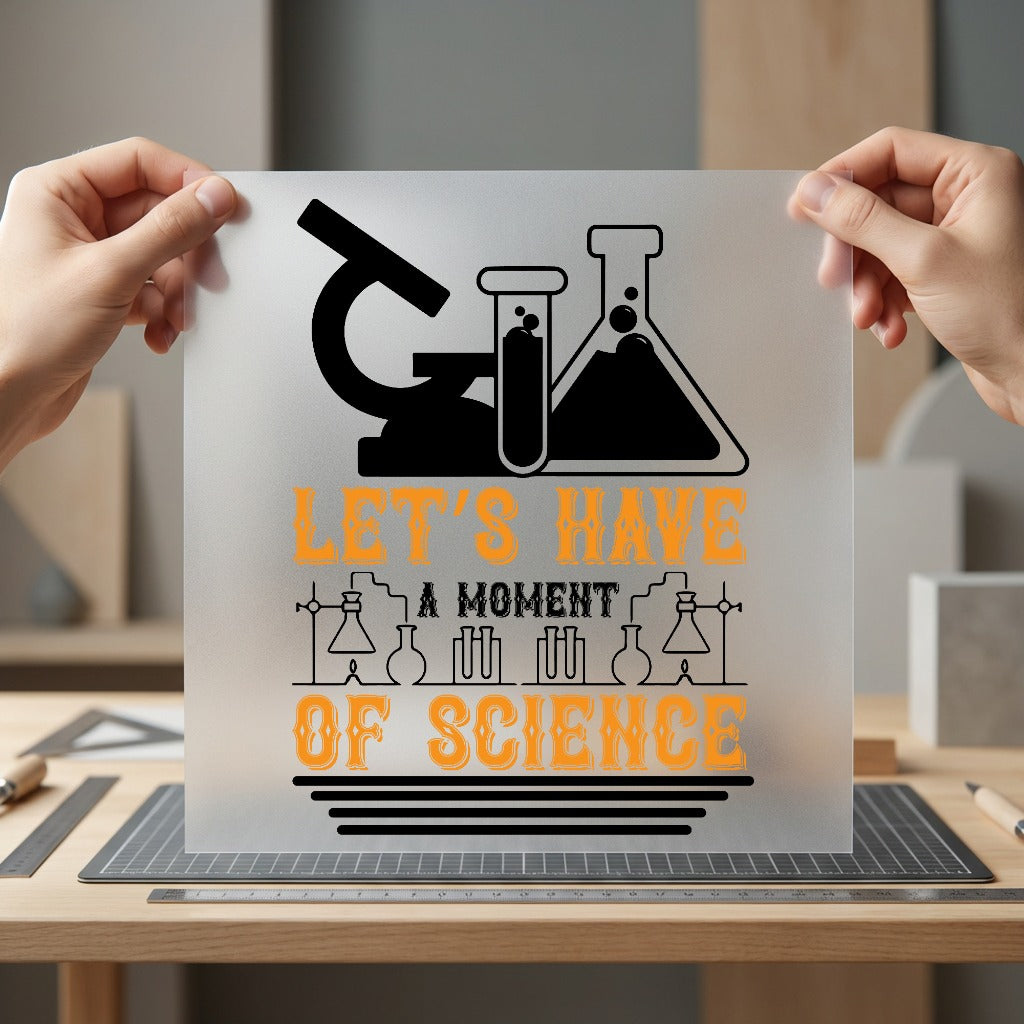 Let Have Moment Science Retro Ready to Press DTF Transfer for Dtf