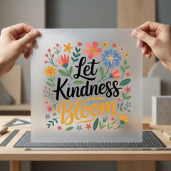 Let Kindness Bloom Floral Faith Floral Ready to Press DTF Transfer for Dtf